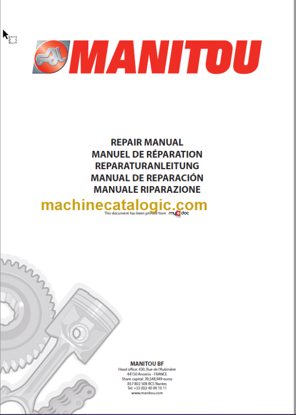 Manitou MRT 1440 1640 1840 EASY Repair Manual