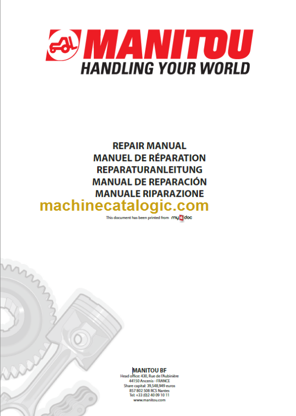 Manitou MRT 1432-1635 M Series REPAIR MANUAL