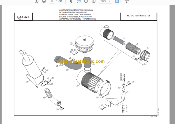 Manitou MLT 742 Turbo Parts Catalogue