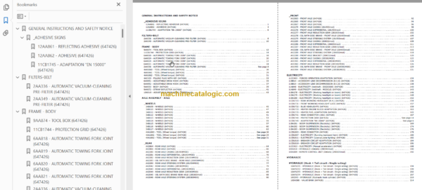 Manitou MLT-X 732 PARTS CATALOGUE