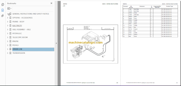 Manitou MLT 845 120 LSU S4 E3 PARTS CATALOGUE