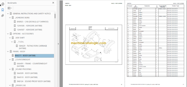 Manitou MLT 845 S4 E3 PARTS CATALOGUE