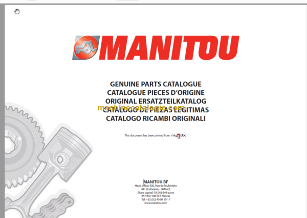 Manitou MLT 845 120 H S4 E3 PARTS CATALOGUE