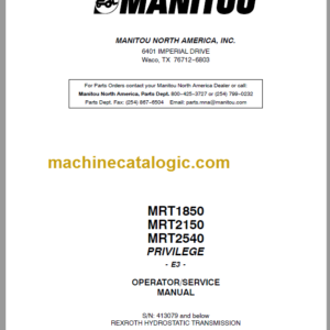 Manitou MRT 1850 E3 OPERATOR SERVICE MANUAL