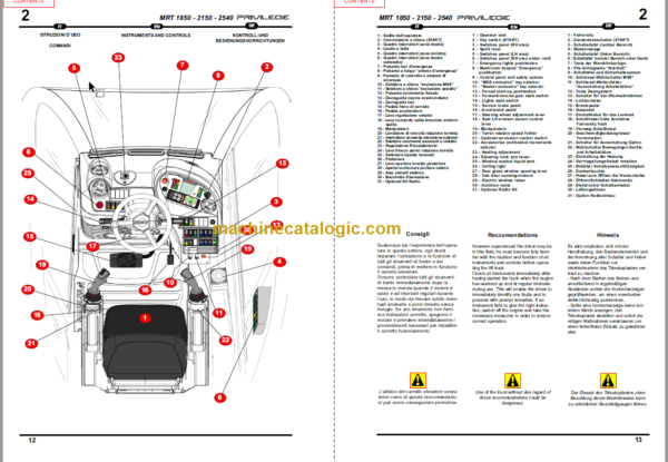 Manitou MRT 1850 E3 OPERATOR SERVICE MANUAL