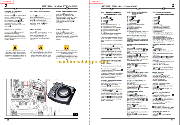 Manitou MRT 1850 E3 OPERATOR SERVICE MANUAL