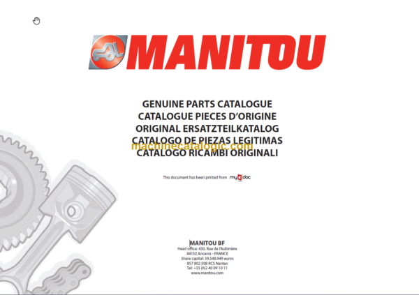 Manitou MLT 625 S1 E3 PARTS CATALOGUE