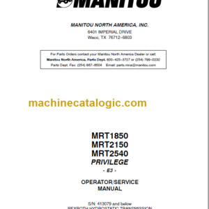 Manitou MRT 2150 E3 OPERATOR SERVICE MANUAL