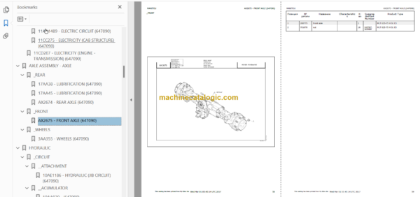 Manitou MLT 625 S1 E3 PARTS CATALOGUE