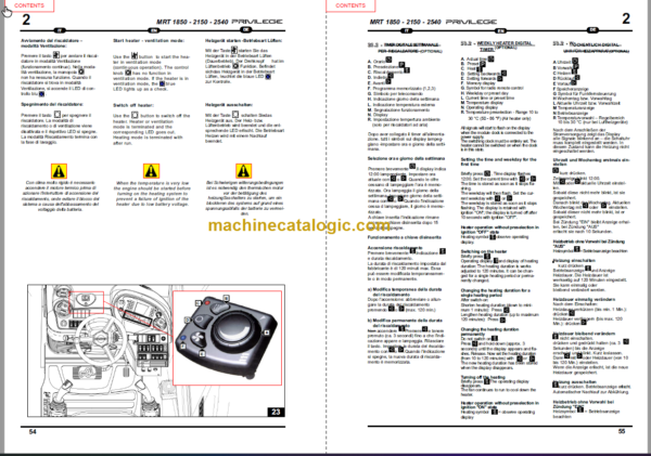 Manitou MRT 2150 E3 OPERATOR SERVICE MANUAL