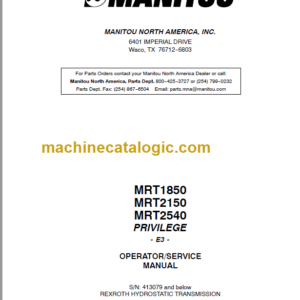 Manitou MRT 1850 MRT 2150 MRT 2540 Repair Manual