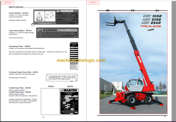 Manitou MRT 1850 MRT 2150 MRT 2540 Repair Manual