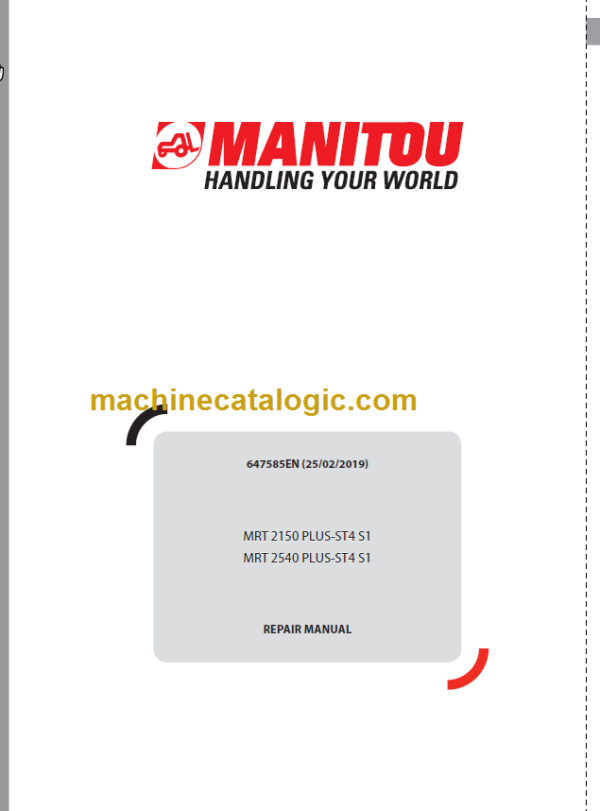 Manitou MRT 2150 PLUS-ST4 S1 REPAIR MANUAL