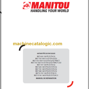 Manitou MLT 635 Manuel De Réparation FR