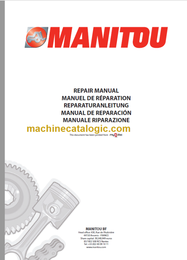 Manitou ML 635-940 Repair Manual 547874EN