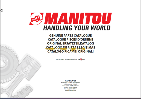 Manitou MLT-X 741 120 LSU PARTS CATALOGUE