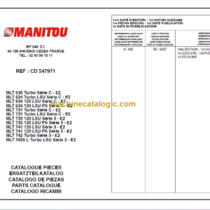 Manitou MLT 741 120 LSU PS Série 3 - E2 PARTS CATALOGUE