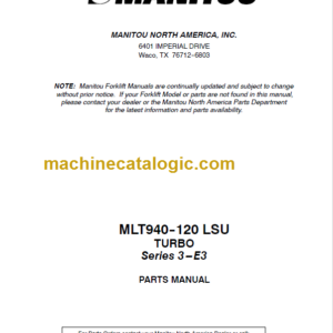 Manitou MLT940-120 LSU TURBO Series 3-E3 PARTS MANUAL