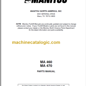 MANITOU MA 470 PARTS MANUAL