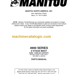 MANITOU 4900 Series Parts Manual