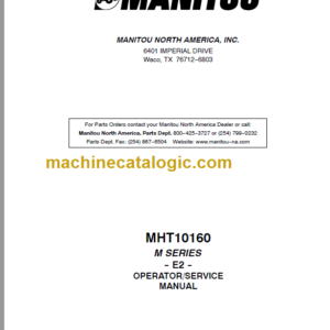 Manitou MHT10160 M SERIES OPERATOR SERVICE MANUAL