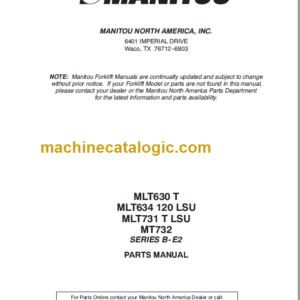 Manitou MLT 634 120 LSU PARTS MANUAL