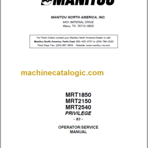 Manitou MRT 1850 PRIVILEGE E3 SERVICE MANUAL