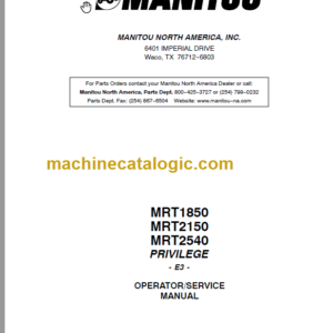 Manitou MRT 2150 PRIVILEGE E3 SERVICE MANUAL