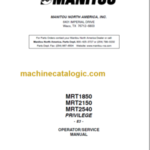 Manitou MRT 2540 PRIVILEGE E3 SERVICE MANUAL