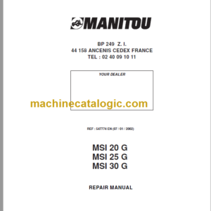 MANITOU MSI 20 G REPAIR MANUAL