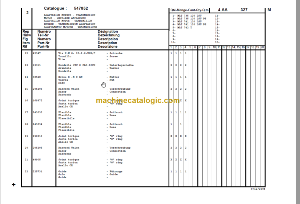 Manitou MLT 735 Serie2-E2 Parts Catalogue