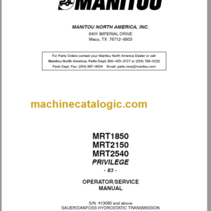 Manitou MRT 2150 PRIVILEGE E3 SERVICE MANUAL