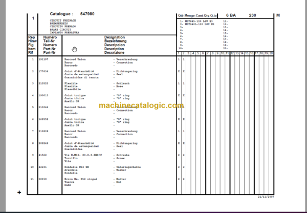 Manitou MLT940-120 LSU TURBO Series 3-E3 PARTS MANUAL