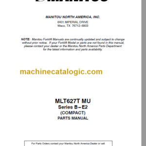 Manitou MLT 627T MU Serie PARTS MANUAL