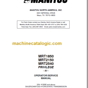 Manitou MRT 2540 PRIVILEGE E3 SERVICE MANUAL