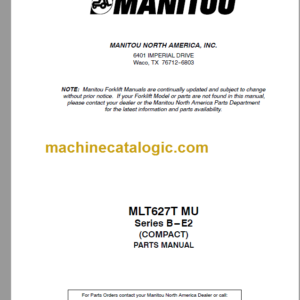 Manitou MLT 627T MU Series B-E2 (COMPACT) PARTS MANUAL