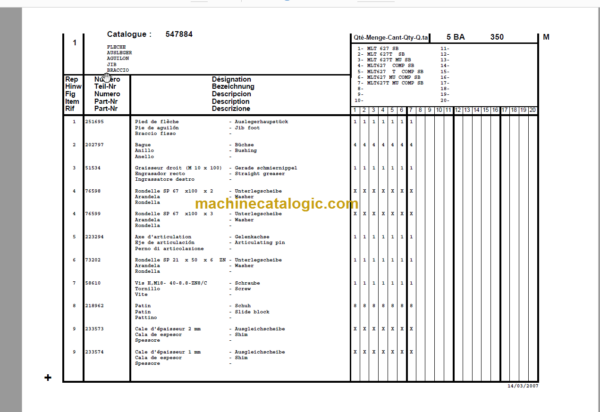 Manitou MLT 627T MU Series B-E2 (COMPACT) PARTS MANUAL