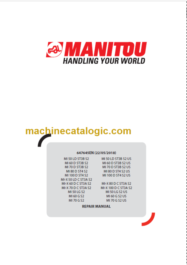 MANITOU MI-X 60 D C ST3A S2 REPAIR MANUAL