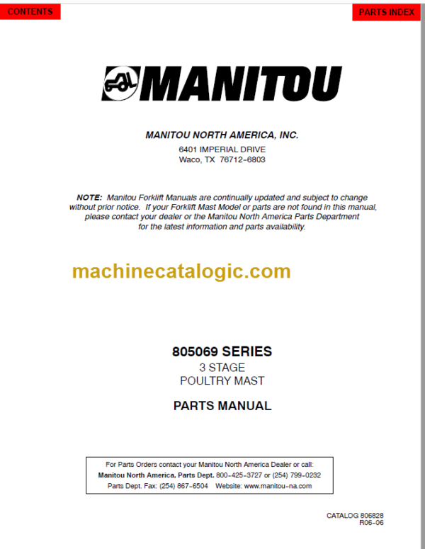 MANITOU 805069 Series Parts Manual