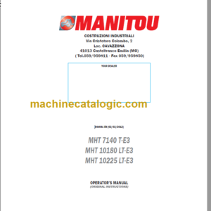 MHT 10225 LT-E3 OPERATOR'S MANUAL