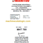 Manitou MHT 780 E3 PARTS CATALOGUE