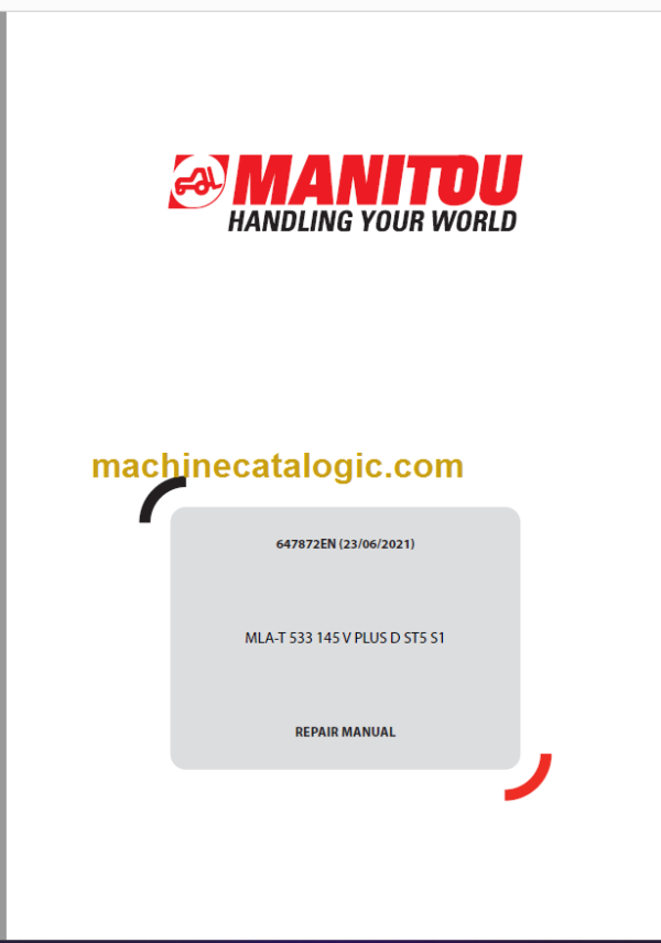 Manitou MLA -T 533 145 V PLUS D ST5 S1 REPAIR MANUAL