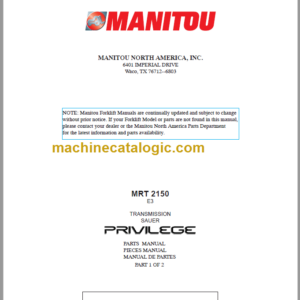 Manitou MRT 2150 E3 PRIVILEGE PARTS MANUAL