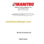 Manitou MLT 940L 120 LSU S3-E3 Operator's Manual