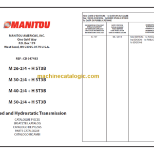 MANITOU M 26-4 + H ST3B PARTS CATALOGUE