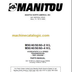 MANITOU M30-40-50 4 H L TIER I PARTS MANUAL