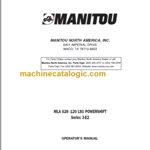 Manitou MLA 628 Series 3-E2 OPERATOR'S MANUAL