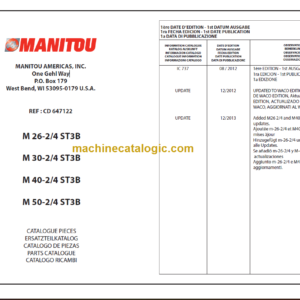 MANITOU M 26-2 ST3B PARTS CATALOGUE