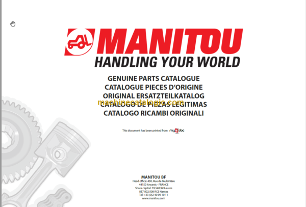 MANITOU ME 425 80V S3 US PARTS CATALOGUE