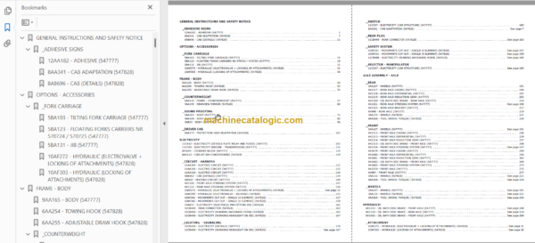 Manitou MLT 526 Parts Catalogue